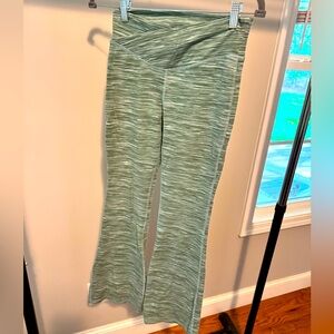 Old Navy Olive Striped High-Rise Flare Pants